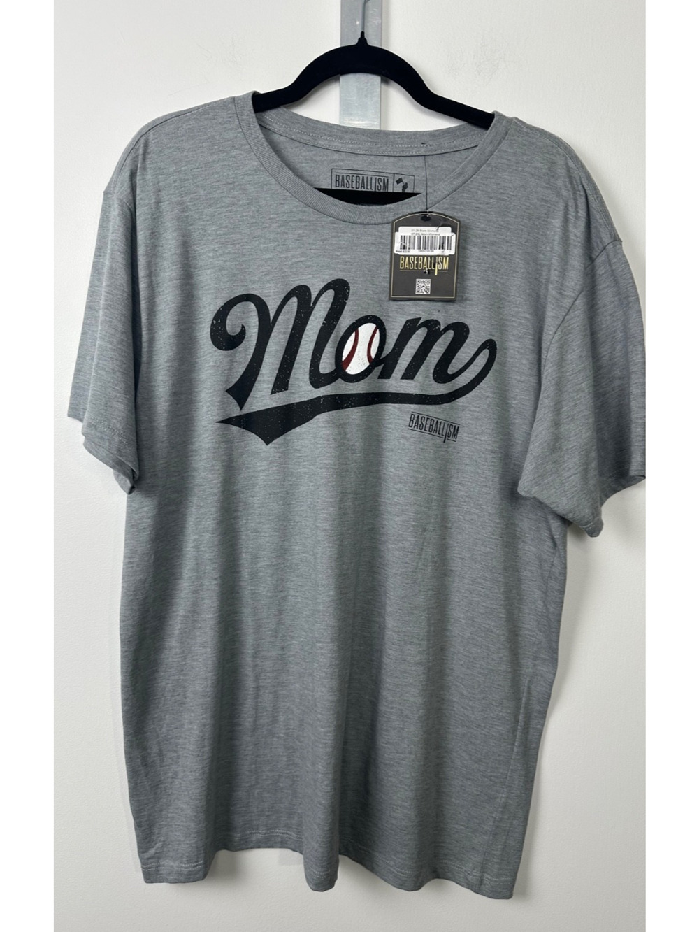 NEW Baseballism Women's 2XL Baseball Mom Large Shirt M⚾️M Gray SS A2